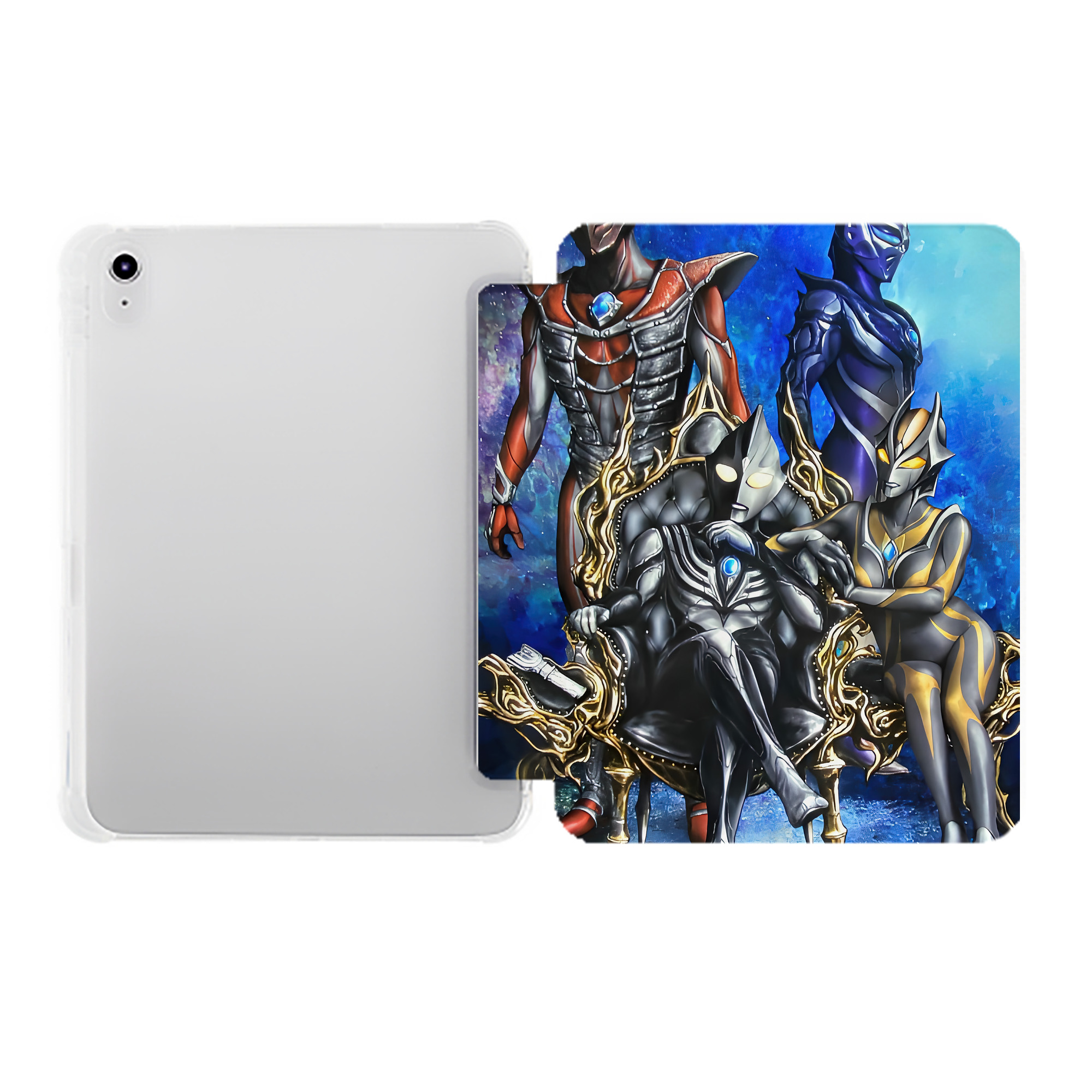 （画像用） ウルトラマン Ultraman IPad ケース ペン収納付き 三つ折りスタンド PUレザー×シリコン 対応機種9.5/10.5/10.9インチ
